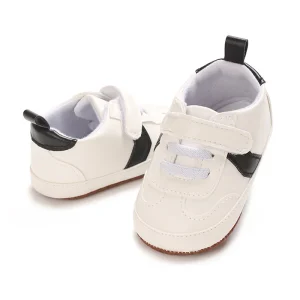 Infant Toddler Soft Sole Leather Sneakers with Contrast Colors