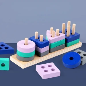 Mini Montessori Toy Wooden Building Blocks