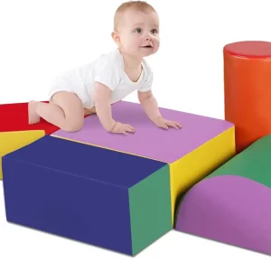 Foam Climbing Toys for Toddlers, 5 Piece Soft Climbing Blocks