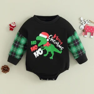 Infant Winter Long Sleeve Jumpsuits for Baby Boys and Girls Christmas Theme