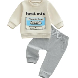 Baby Boy Autumn Clothes Set with Cartoon Dinosaur Print